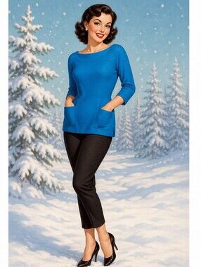 Peck & Peck Bright Teal Cashmere Sweater